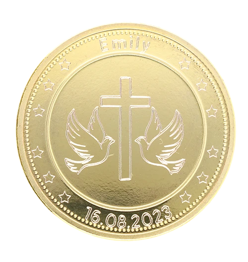 For the christening - engraving coin